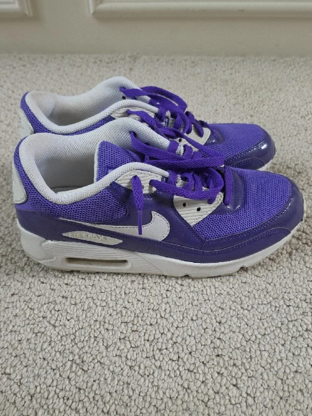 Nike Kids Purple and White Air Sneakers